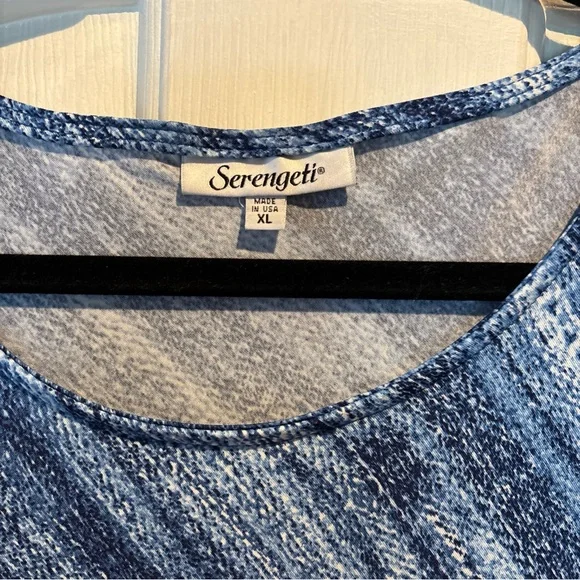 Serengeti Asymmetrical Dress in Blue and White - Picture 6 of 8